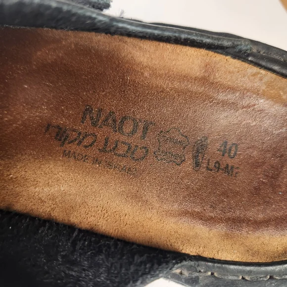 NAOT Women's Sandal 9 EU 40 Black Leather Comfort Casual Slip On Open Toe Shoe - Picture 10 of 10